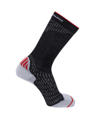 Socks Salomon ULTRA CREW DEEP black/alloy/goji unisex